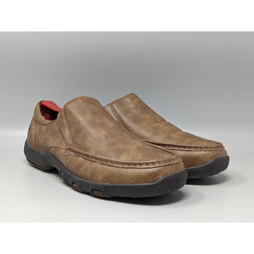 Roper Men's Shoes Driving Slip On Brown Leather Loafers 09-020-01912463 Size 9.5 - Picture 1 of 10